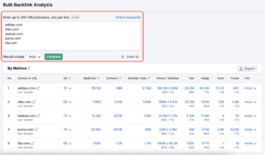 Bulk Backlink Analysis