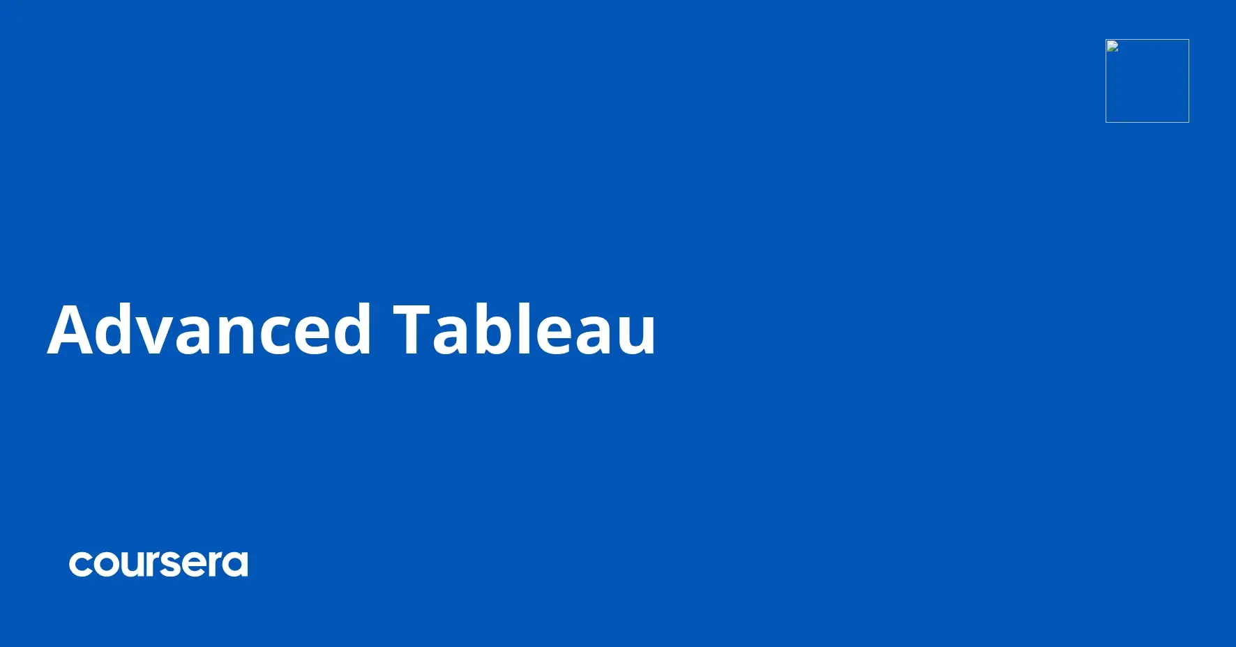 התמחות מקצועית מוסמכת ב-Advanced Tableau Specialization