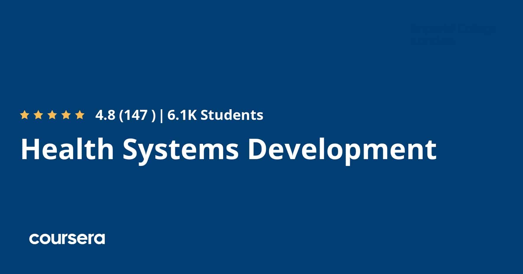 התמחות מקצועית מוסמכת ב-Health Systems Development