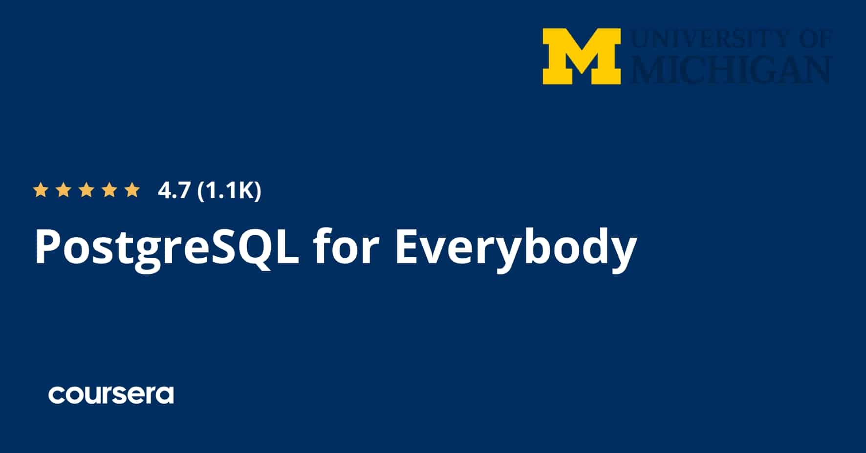 התמחות מקצועית מוסמכת ב-PostgreSQL for Everybody