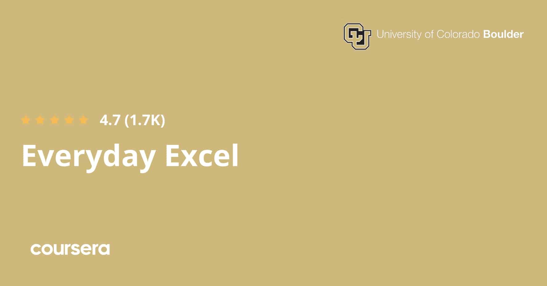 התמחות מקצועית מוסמכת בכלי Excel Everyday Excel Specialization - Google