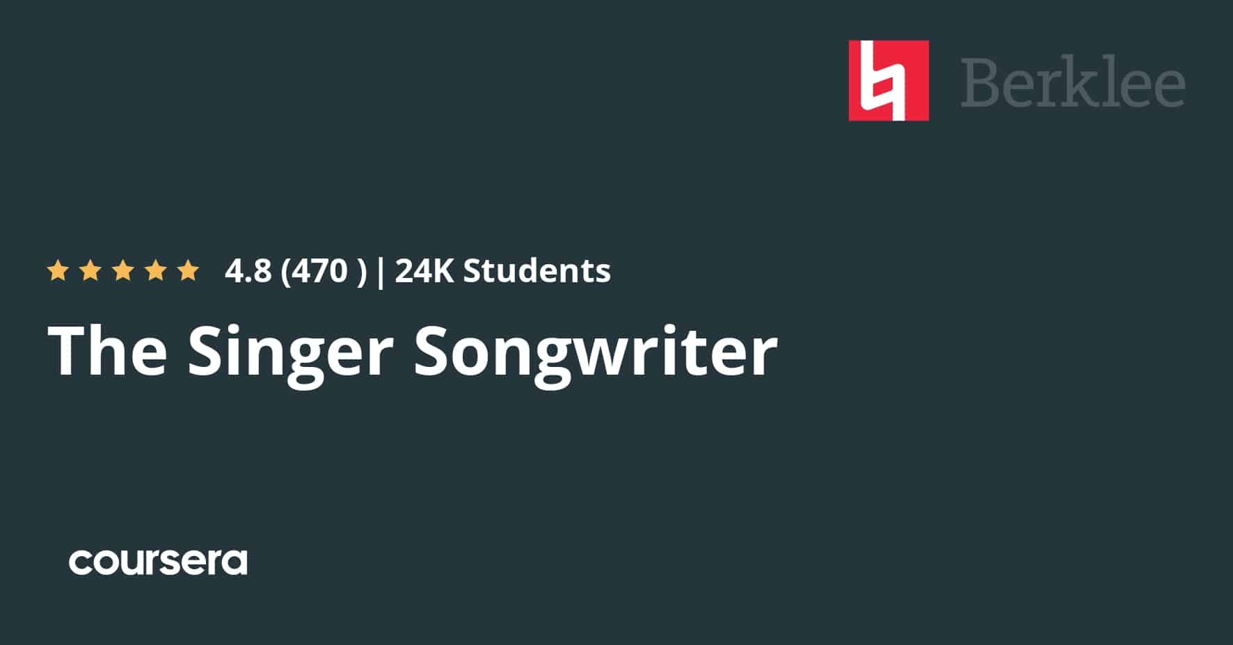 התמחות מקצועית מוסמכת של The Singer Songwriter - offered by Berklee College of Music