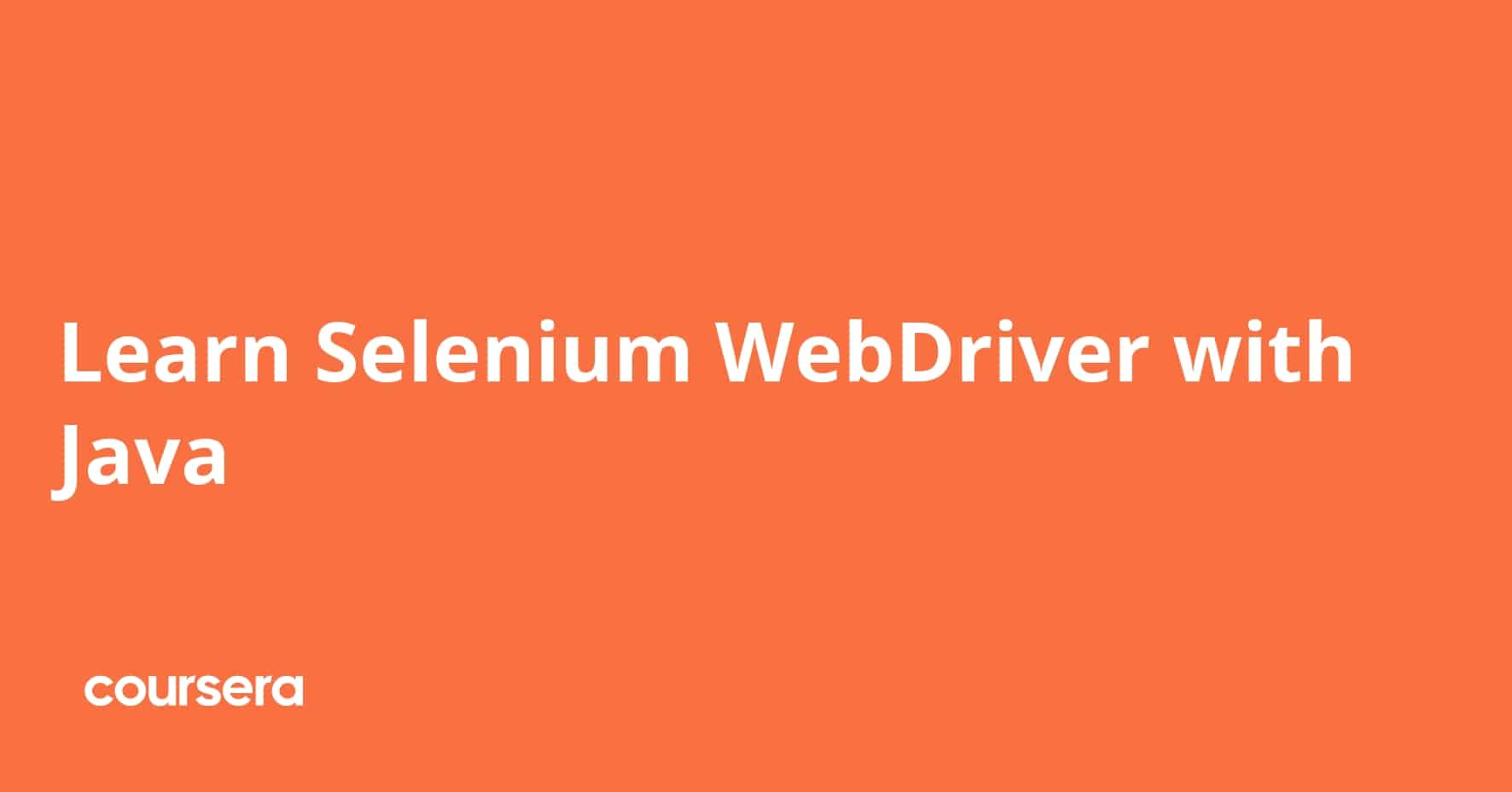 ללמוד Selenium WebDriver עם התמחות מקצועית מוסמכת ב-Java