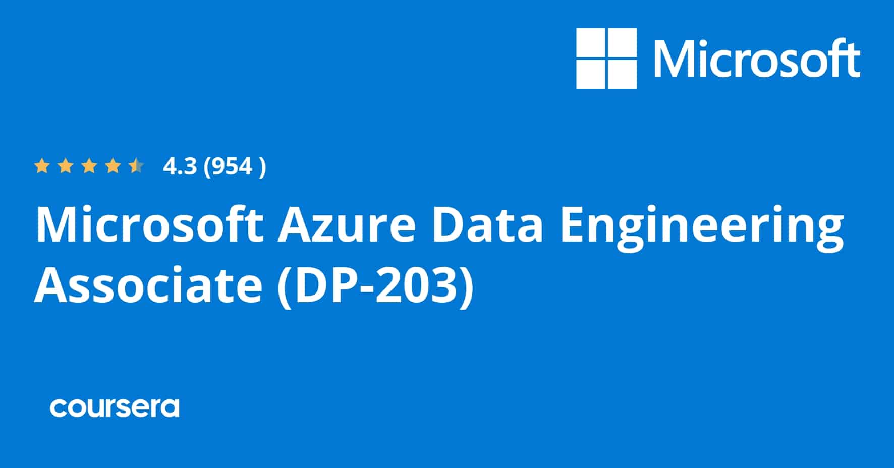 מיקרוסופט Azure Data Engineering Associate (DP-203) תעודה מקצועית מוסמכת