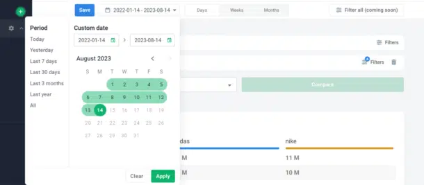 סקירת לשונית השוואה Comparison Tab