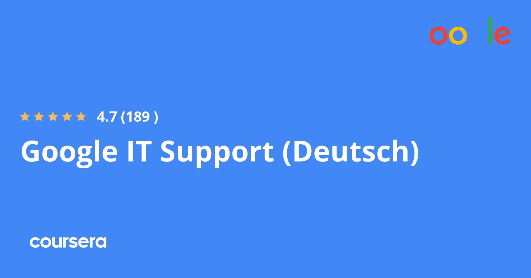 תעודה מקצועית מוסמכת Google IT Support (Deutsch)