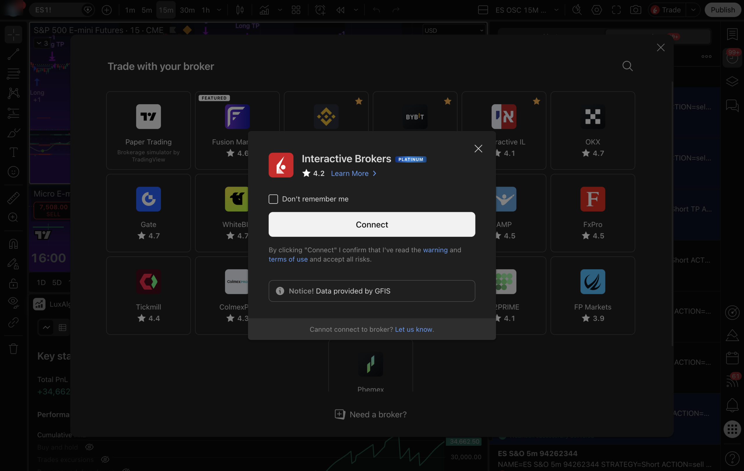 חיבור Interactive Brokers ל-TradingView — מדריך שלב אחר שלב 1 תהליך חיבור Interactive Brokers ל-TradingView