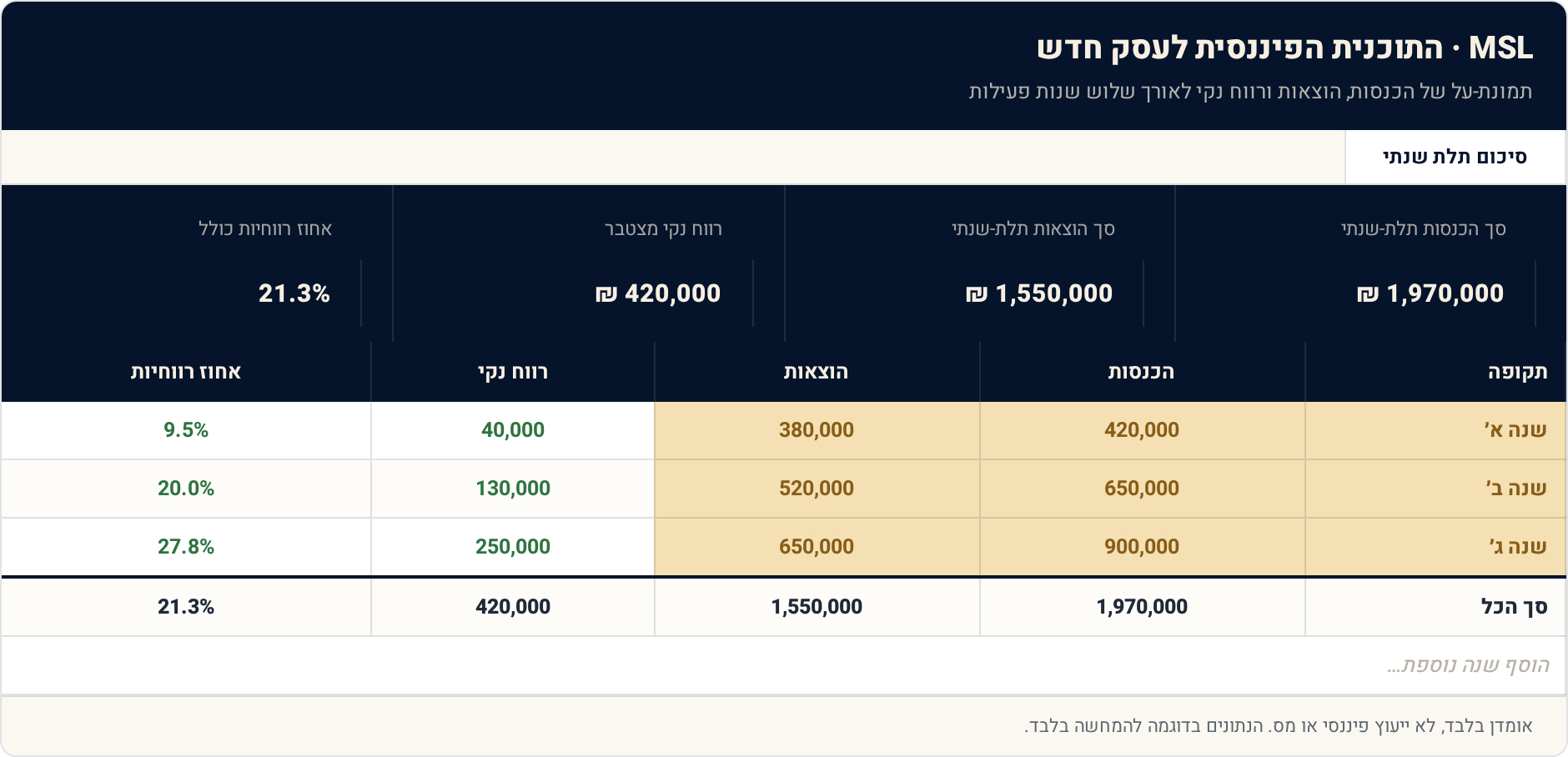 1 סיכום תלת שנתי — תצוגה מקדימה של הגיליון הממולא
