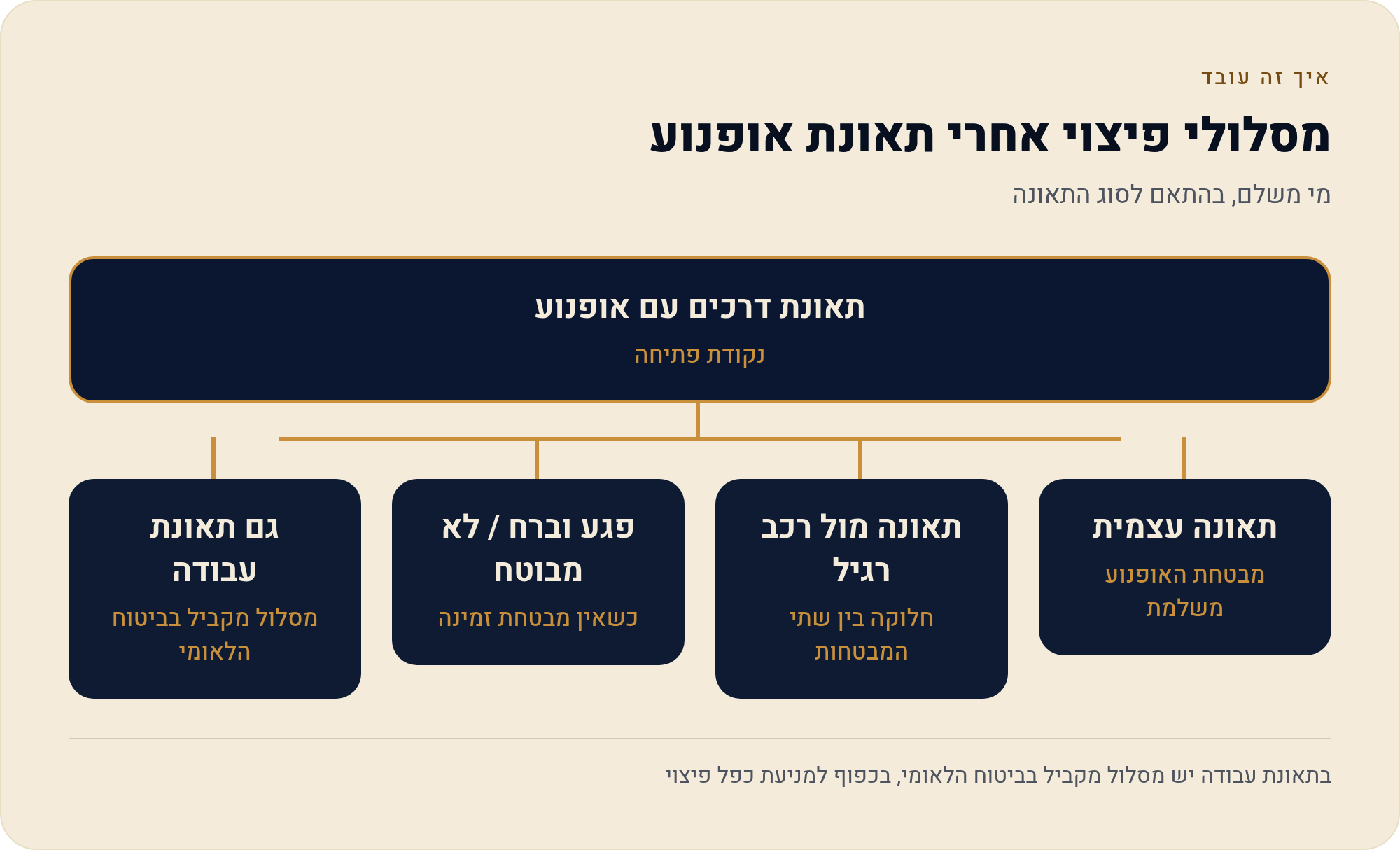 ביטוח חובה לאופנוע בישראל: המדריך המלא 1 מי משלם, בהתאם לסוג התאונה