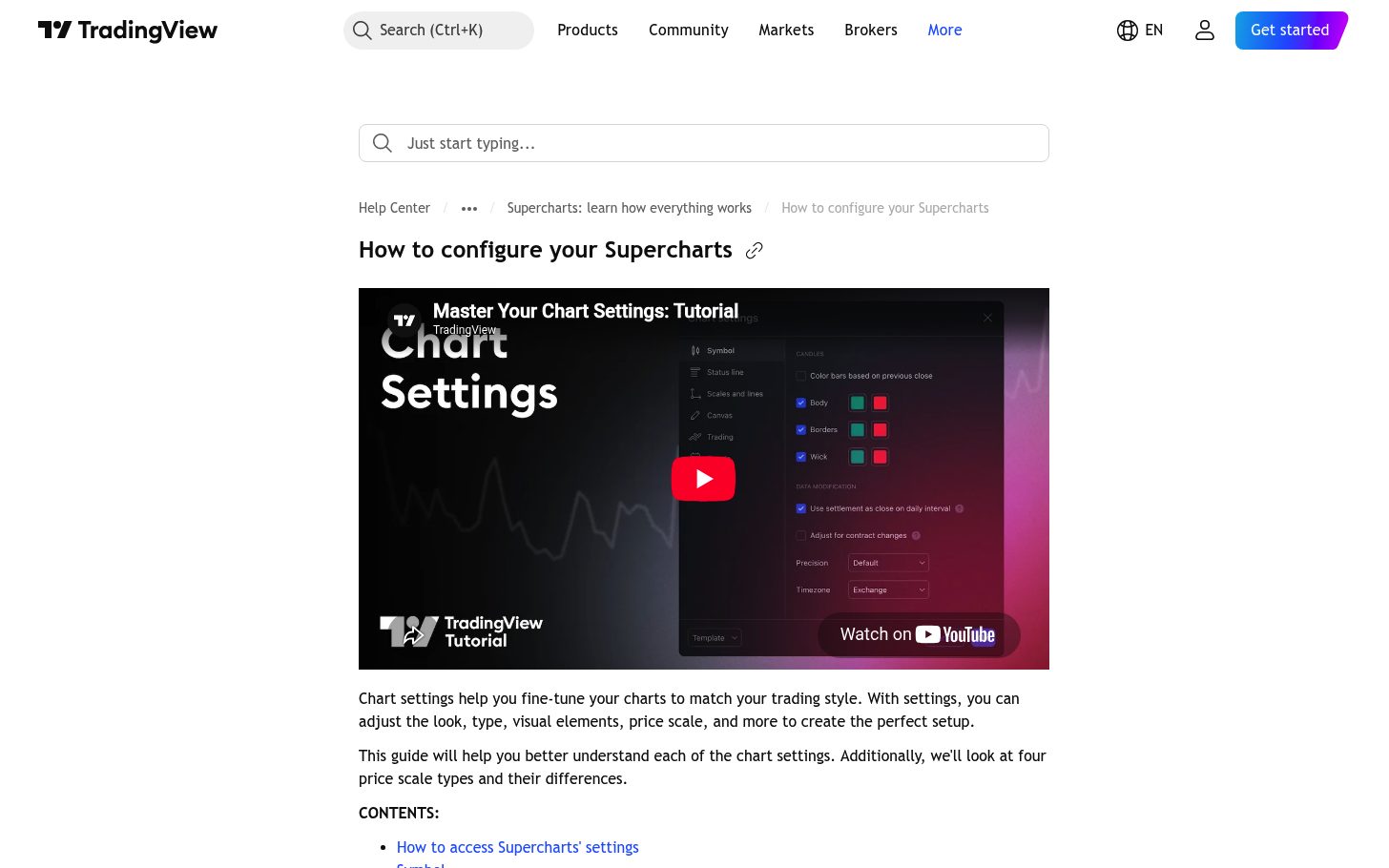 Supercharts ב-TradingView — מה השם החדש של מסך הגרף, ומה השתנה בו 4 המדריך הרשמי להגדרות הגרף