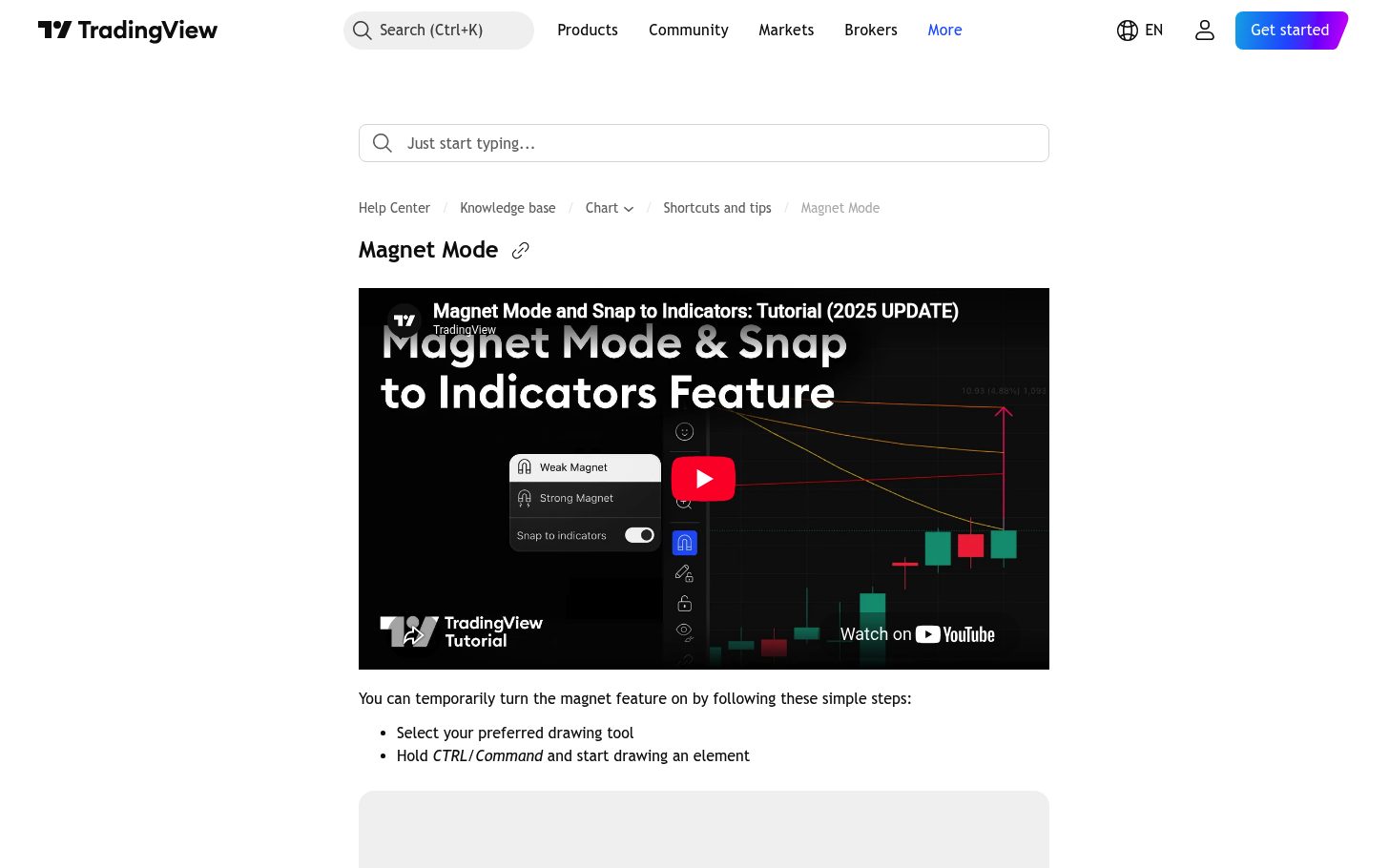 מצב מגנט וכלי המדידה ב-TradingView — לצייר ולמדוד בלי לפספס 9 ההסבר הרשמי על מצב המגנט בכלי הציור