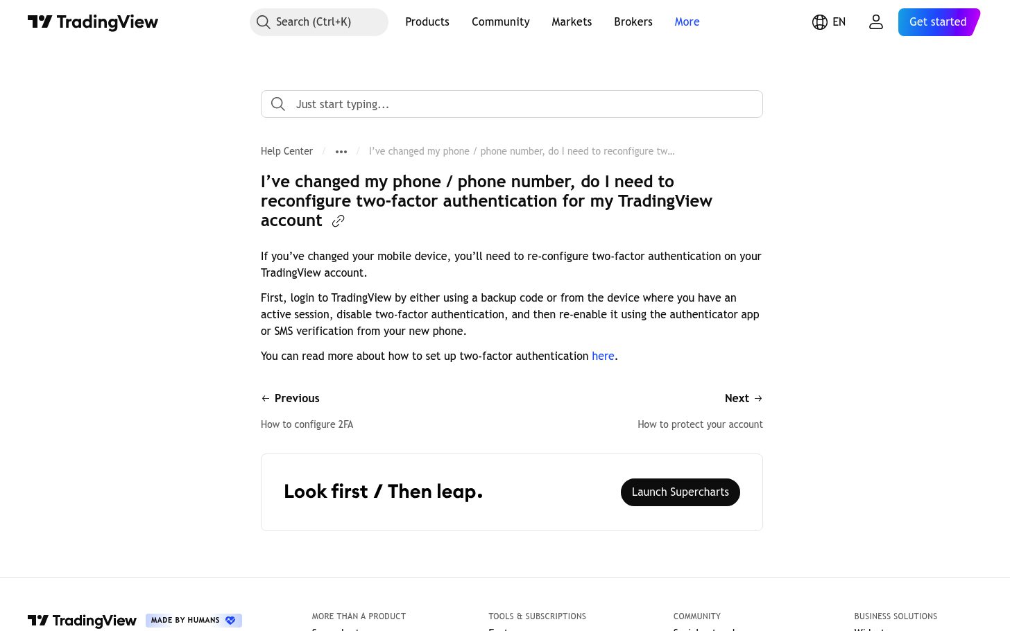אבטחת החשבון ב-TradingView — אימות דו-שלבי ומה קורה כשמחליפים טלפון 4 ההסבר הרשמי על החלפת מכשיר ואימות דו-שלבי
