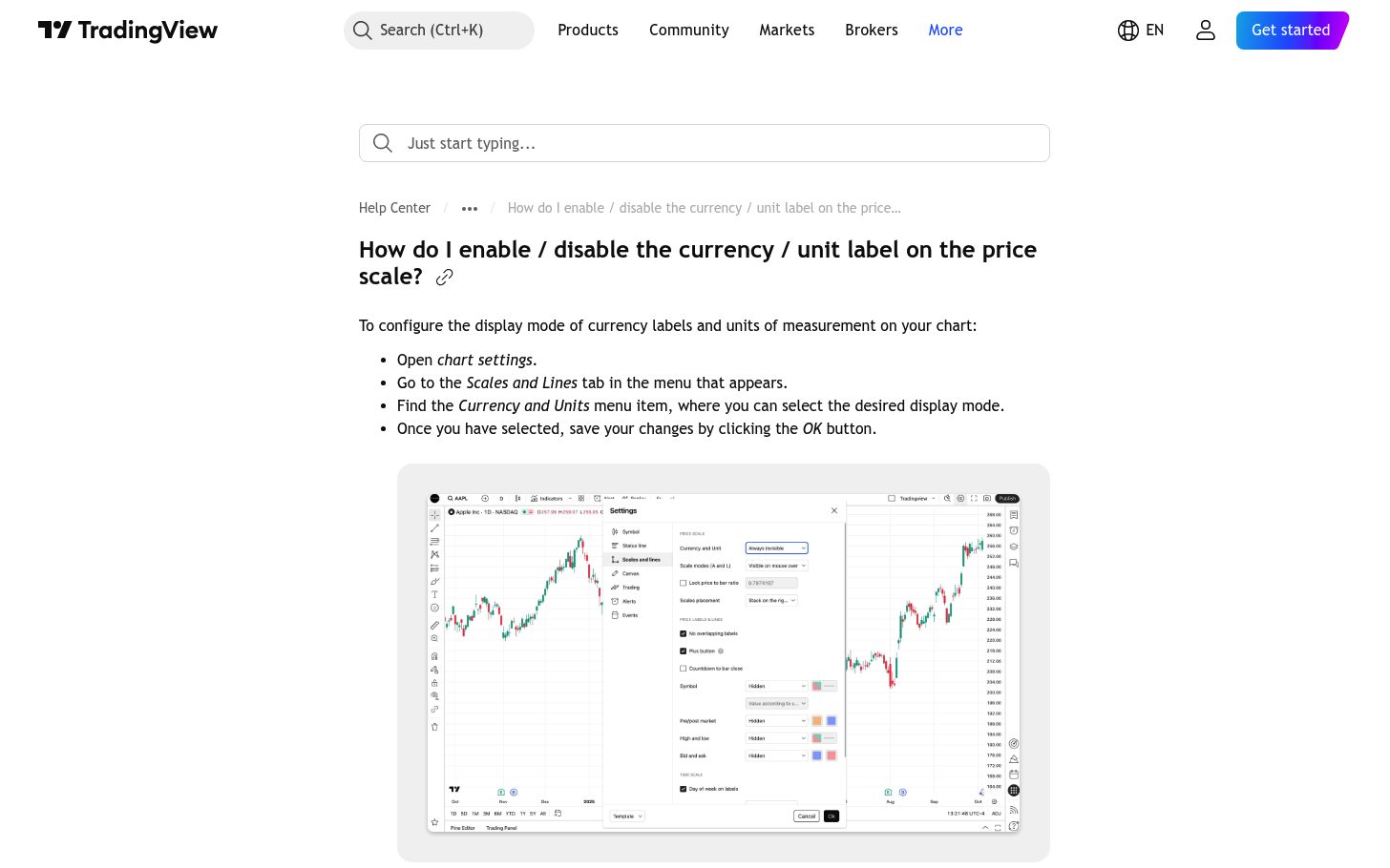 הסקאלה בגרף TradingView — לוגריתמית, אחוזים, והתווית שמשנה הכל 8 ההסבר הרשמי על תווית המטבע והיחידה בסקאלת המחיר