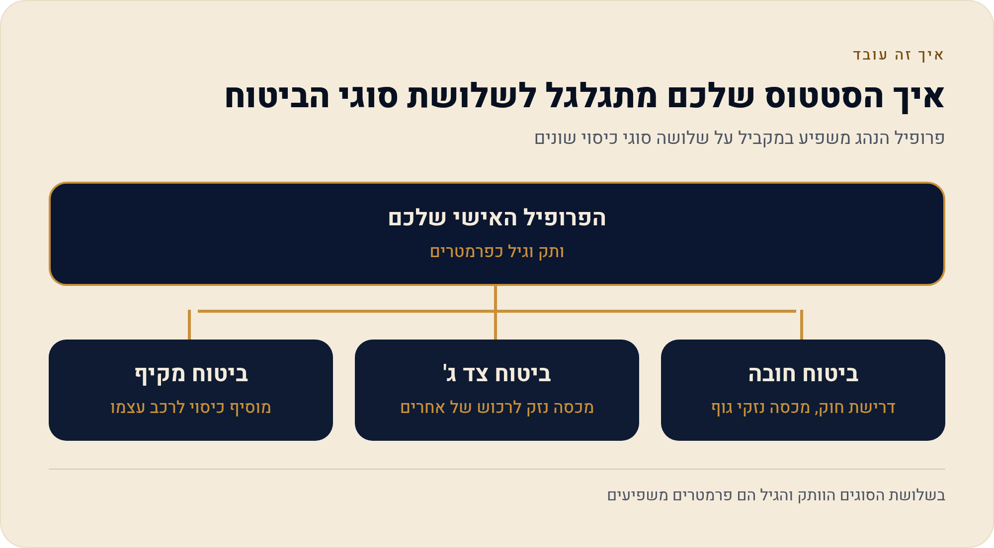 מי נחשב נהג חדש ומי נהג צעיר — וכמה כל סטטוס עולה לכם 3 פרופיל הנהג משפיע במקביל על שלושה סוגי כיסוי שונים