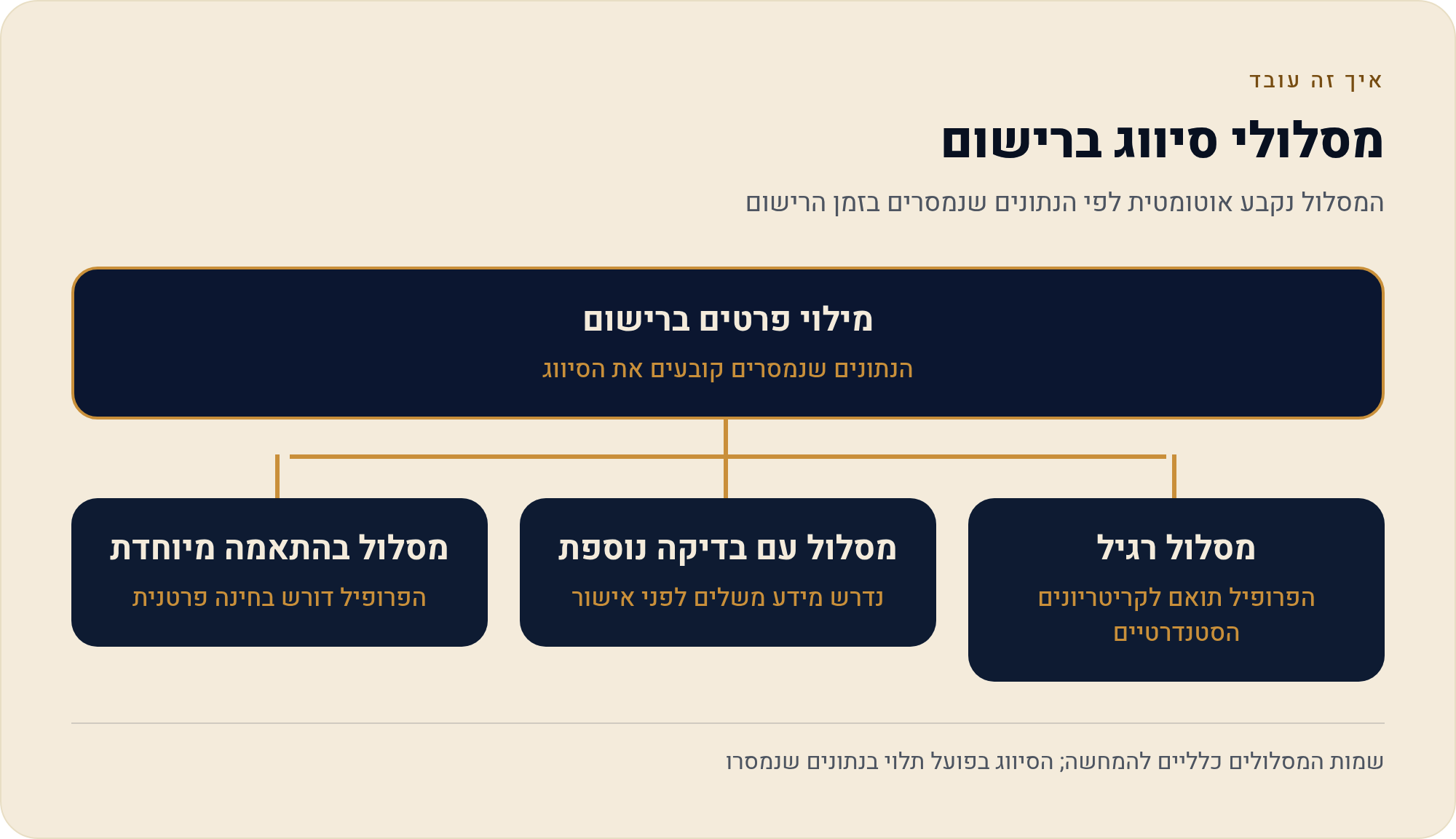 רכב ביבוא אישי: קוד דגם, סיווג והשלכות על הביטוח 2 המסלול נקבע אוטומטית לפי הנתונים שנמסרים בזמן הרישום